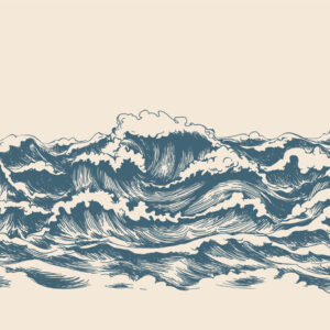 Blue waves Natuur Behang