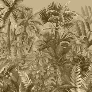 Tropical forest sepia Bloemen en planten Behang