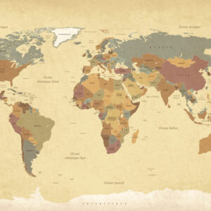 World map Vintage Behang