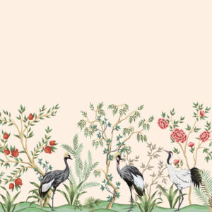 Cranes Bloemen en planten Behang