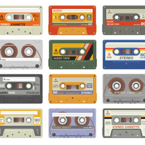 Cassettebandjes Vintage Behang