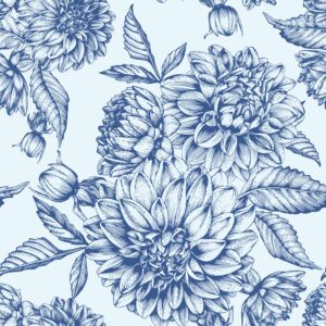 Dahlias blue Bloemen en planten Behang