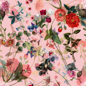 Exotic floral pink Bloemen en planten Behang