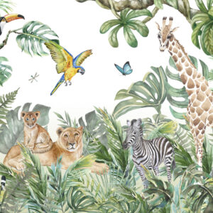 jungle and animals Dieren Behang