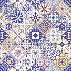 Tiles Portuguese style Geometrisch Behang