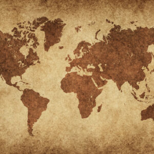 World map brown Vintage Behang